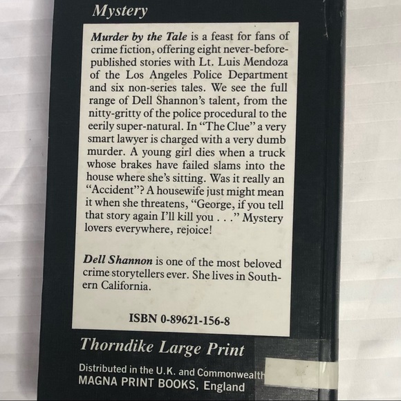 Dell Shannon “Murder by the Tale” hardback large print mystery book - Picture 3 of 4